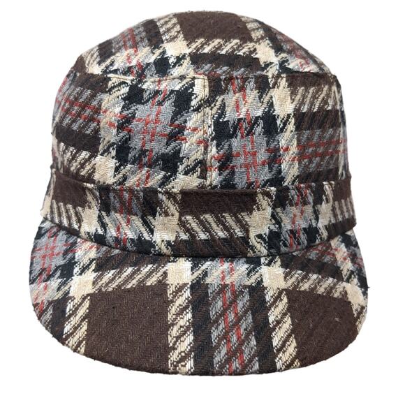 Unbranded Other - Unbranded Fitted Cadet Army Cap Hat Multicolor One Size Plaid Blank